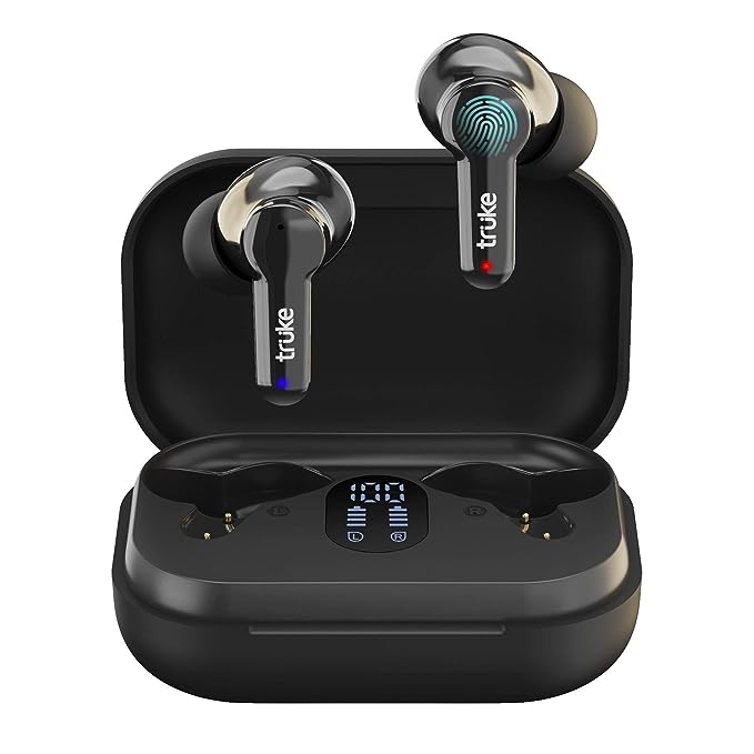 truke Buds Q1 True Wireless in Ear Earbuds with mic, 30H Playtime and Fast Charge, ENC, AAC Codec, Dedicated Gaming Mode, BT 5.1, IPX4 (Black) truke Buds Q1 True Wireless in Ear Earbuds with mic, 30H Playtime and Fast Charge, ENC, AAC Codec, Dedicated Gaming Mode, BT 5.1, IPX4 (Black)
